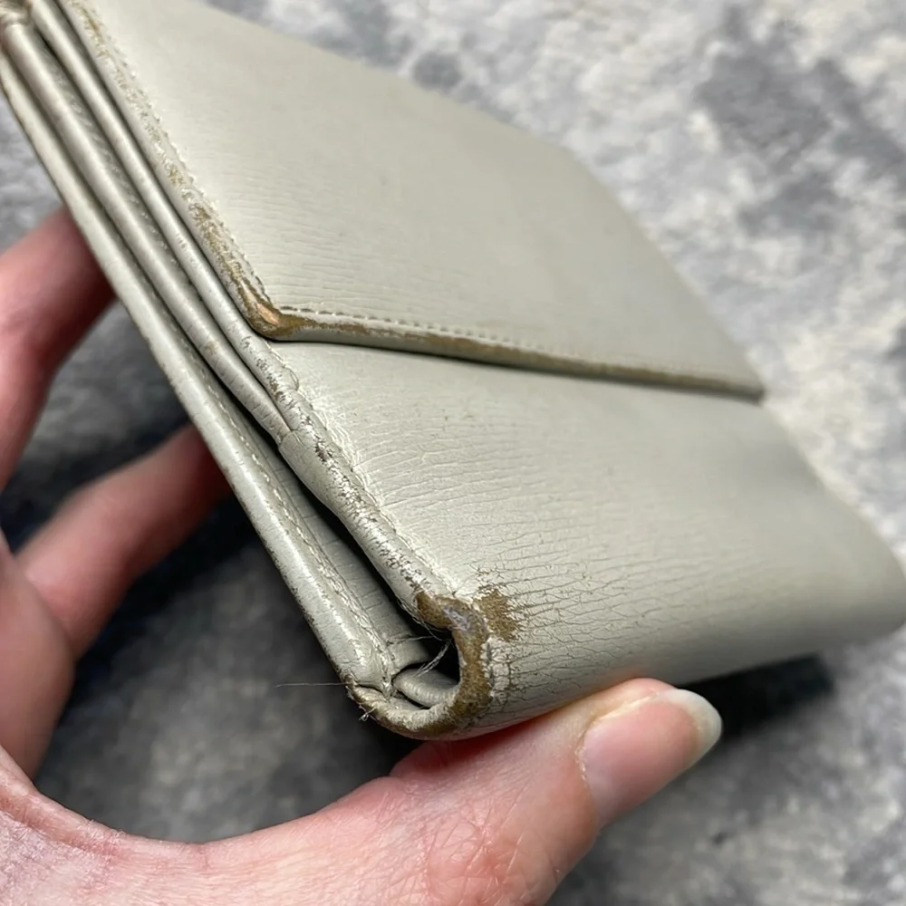 Gucci Leather Piston Lock Jackie Wallet Compact Ivory Gray - Picture 6 of 17